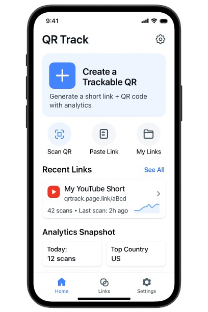 Creating a trackable link in the GQRLY app